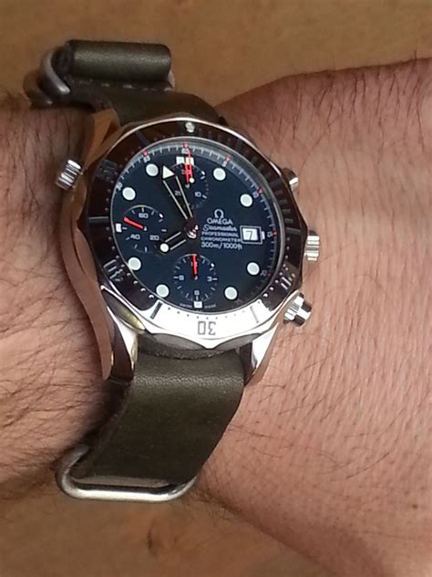 omega seamaster chronograph leather strap